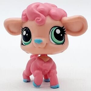 Littlest Pet Shop LPS Lamb Pink Mini Vinyl Figure Animal Collectible Loose